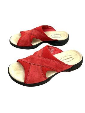 Merrell Topo Cross Suede Slide Sandals Air Cushion Comfort Womens 6 Red